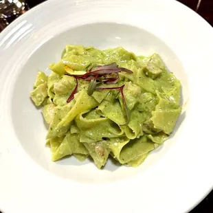 The the Pappardelle Pesto at Vino Aromi.