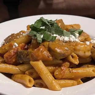 Sausage and Shrimp Penne