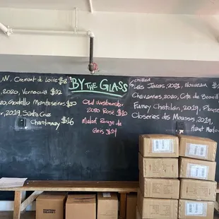 By the glass menu