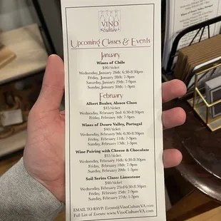 Event schedule