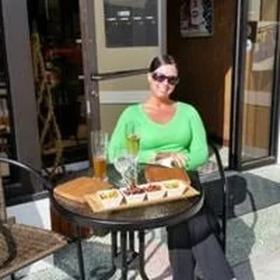 My home girl Thelma posing for the camera at Vino Etcetera.