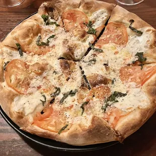 a pizza on a plate