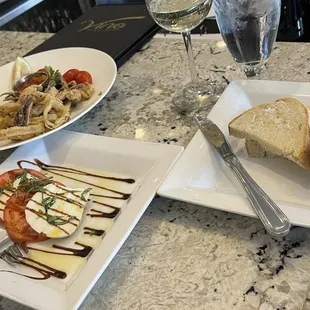 Appetizers with fresh bread and butter!