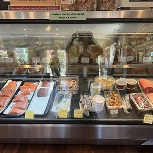 a variety of meats on display