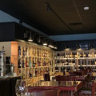 A portion of the wine cellar