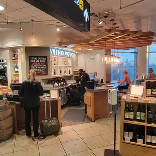 the inside of a wine shop
