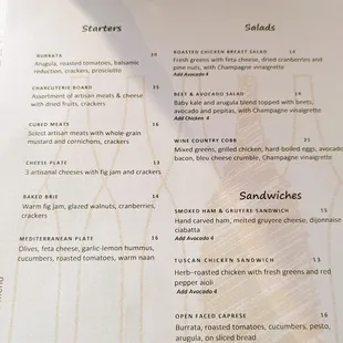 Food menu 4/10/2022