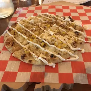 The limited time Mexican street corn personal pizza