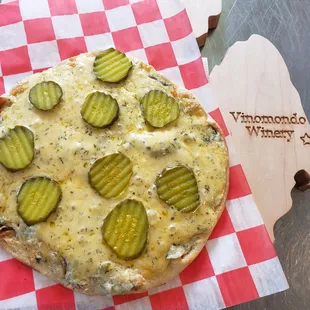 Many personal pizzas to choose from  Sit down, drink wine and eat from our menu