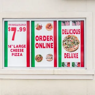 menu, pizza