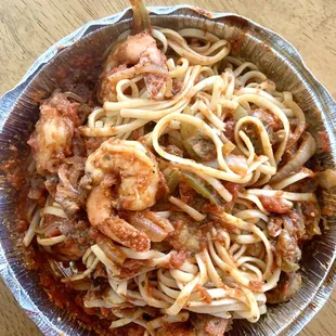 Shrimp Primavera. This was very good!  Big portion=half lunch/half dinner for later.