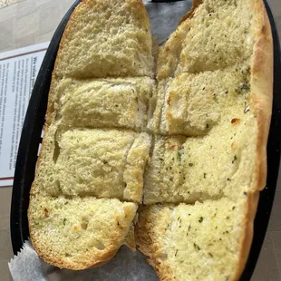 Complimentary garlic bread