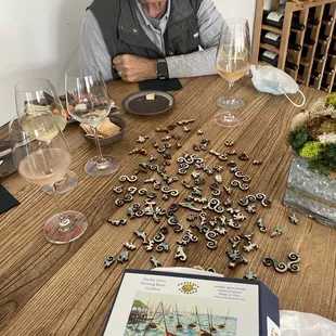 Custom wine flight, excellent advice from the hostess, and the unhurried expectation to enjoy the setting with an unusual puzzle.