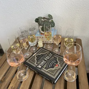 Bubbles flights and orange wine