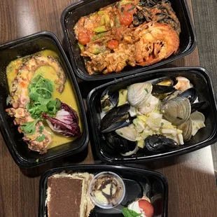 a variety of food in plastic containers