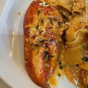 Large lobster claw in the special pasta dish!