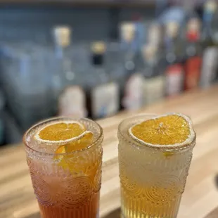L: NEGRONI SBAGLIATO, Jerbis Vermouth 25, Bitter D&apos;Angera, Spumante 15 R: VINOVERO, Genziana Aperitivo, Bitters, Orange, Sparkling Wine 15