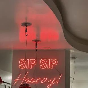 Signage over the bar area