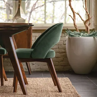 The Downtown collection featuring mid-century modern designs is on display in our showroom.