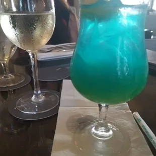 Blue Hawaiian and Chardonnay.