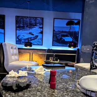 interior, sushi and sashimi