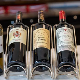 five bottles of wine