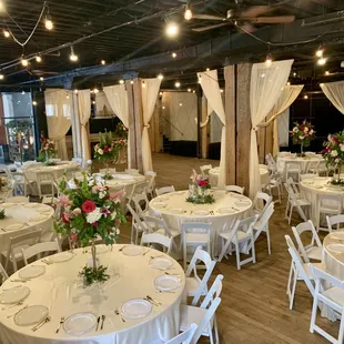 Reception seating at vintage ballroom