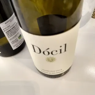 a close up of a bottle of wine