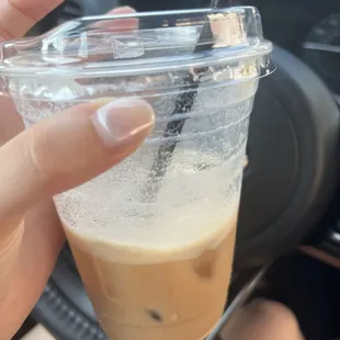 Strawberries and cream iced latte (sorry I drank it already it was SO good)