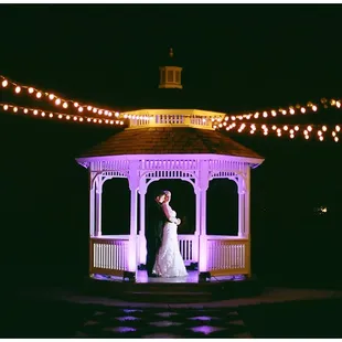 Nighttime portraits in the gazebo at Vintage Gardens. http://dawnkellyphotography.com/vintage-gardens-modesto-wedding-marsha-kevin/