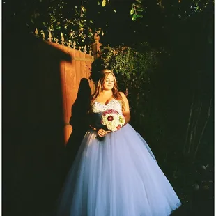Bride at golden hour at Vintage Gardens. http://dawnkellyphotography.com/vintage-gardens-modesto-wedding-monique-miguel/