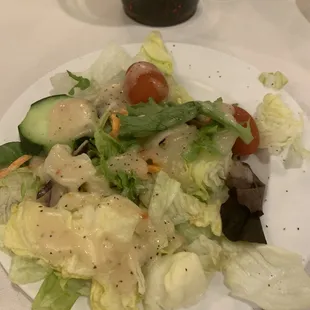 Side salad before the meal...