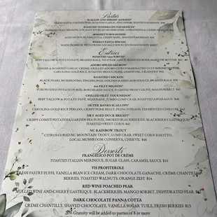 menu