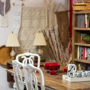 Beautiful custom table with boho inspired decor