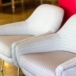 Matching Mid-Century Modern Chair with Gold Accent Legs