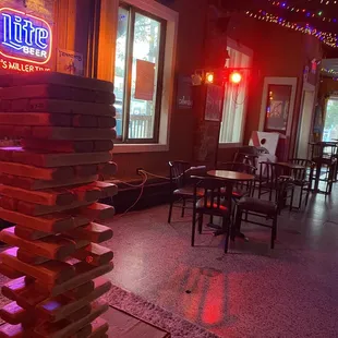 Mid game of giant Jenga