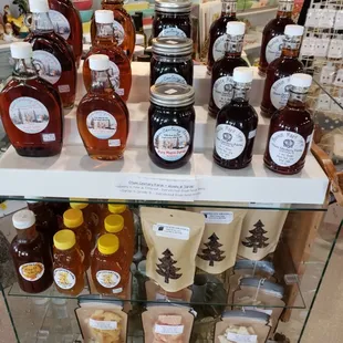 Locally sourced pure &amp; infused maple syrups, honey, maple BBQ Sauce, granola and freeze dried fruits!