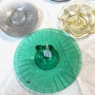 Vintage &amp; Collectable Depression Glass including Uranium Glass.