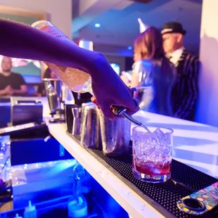 Vintage Rock Club behind the bar