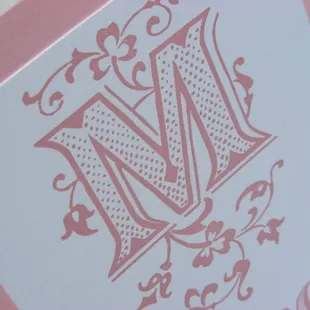 letterpress pink merci card by Vintage Script Press