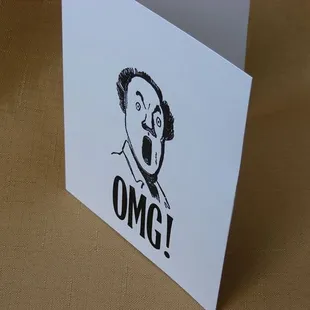 Letterpress OMG card by Vintage Script Press