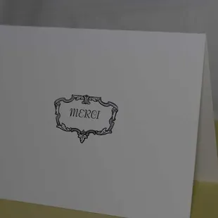 Letterpress Merci cards by Vintage Script Press