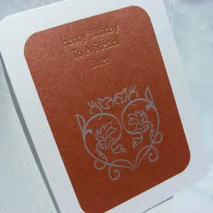 Happy Birthday Sister Heart card by Vintage Script Press