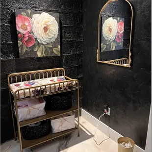 Ladies' room with changing table