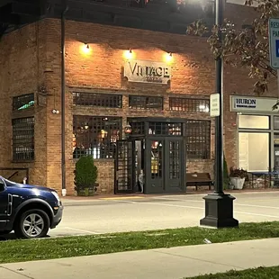 a car parked in front of a building