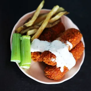 Screw menu: Buffalo Chick'n Tenders.