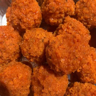 Our Tofu bites (Buffalo). 10 pieces of crunchy tofu goodness, available in 4 flavors: Buffalo, BBQ, Lemon Pepper &amp; Original.