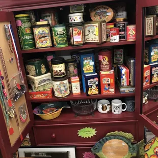 A variety of vintage tins for sale