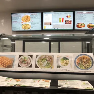 the menus of a fast food restaurant