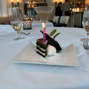 My tiramisu birthday dessert. This outdid the entire meal.